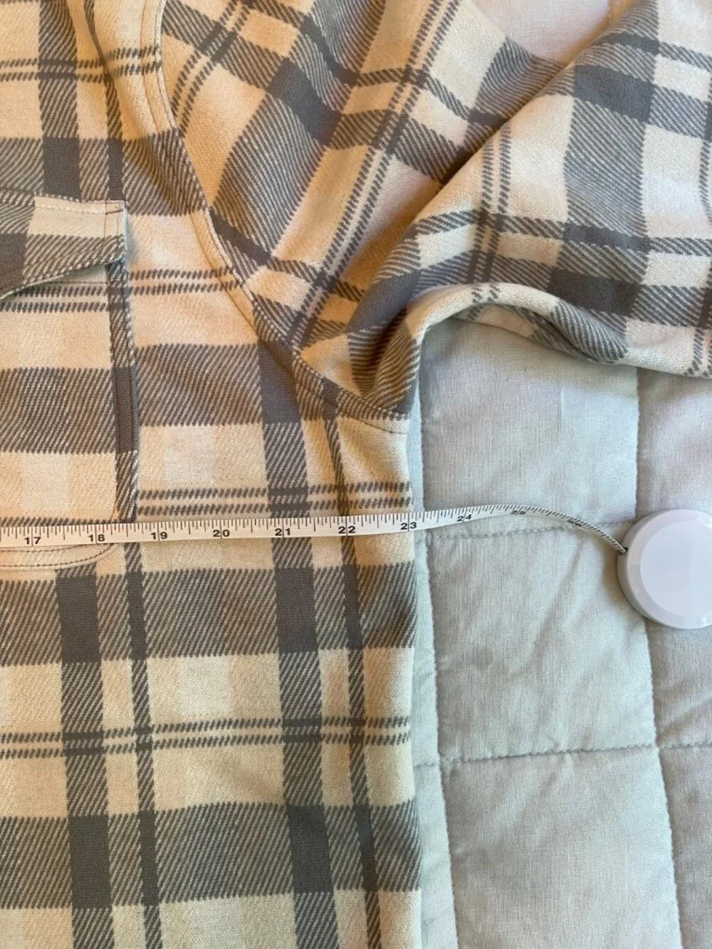 J.Crew Seaboard Flannel Shirt Grey Cream Plaid NWT Size L